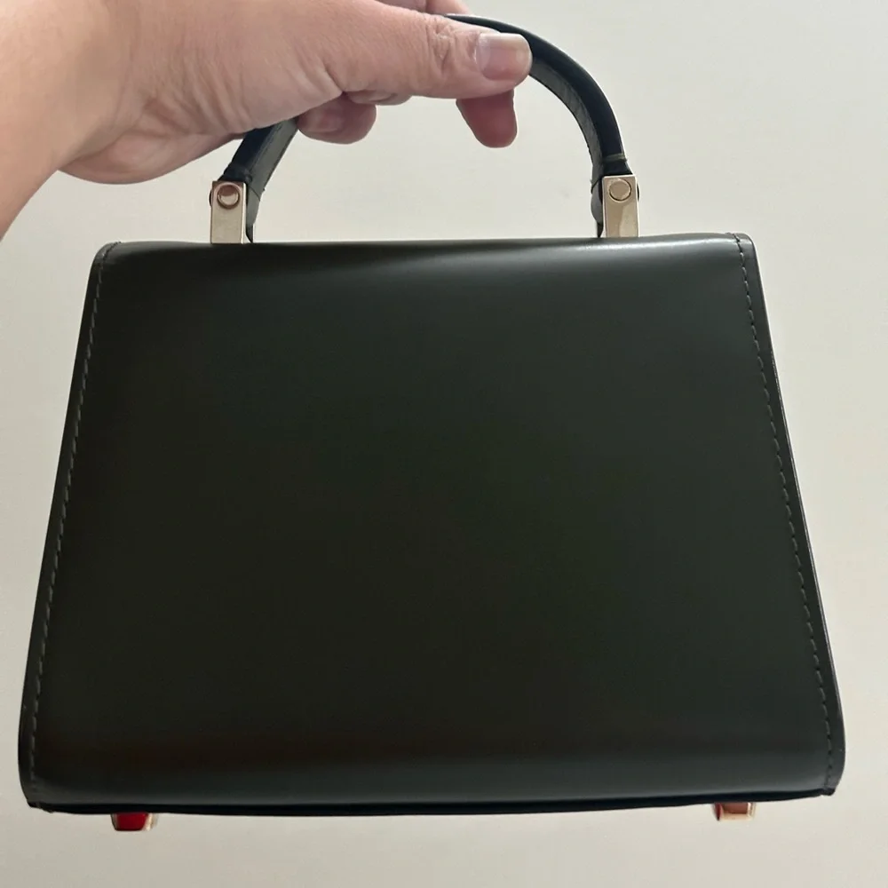 Valextra Dark Green Mini Bag with Gold Accents - Picture 9 of 16